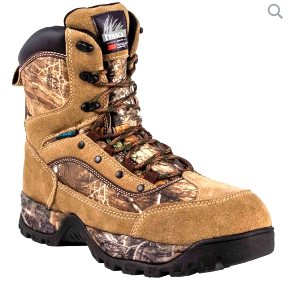 MENS SZ 8.5 ITASCA 8" 1400 HYDRO WATER LROOF HUNTING BOOTS